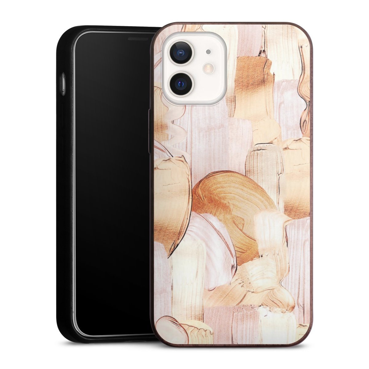 Weiß/Gold Pinsel Muster