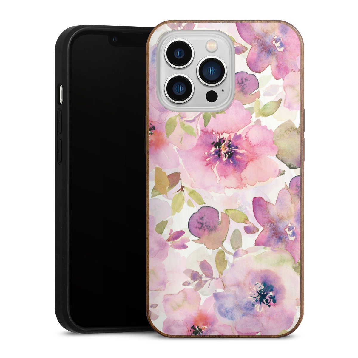 Tapete mit rosa Blumen