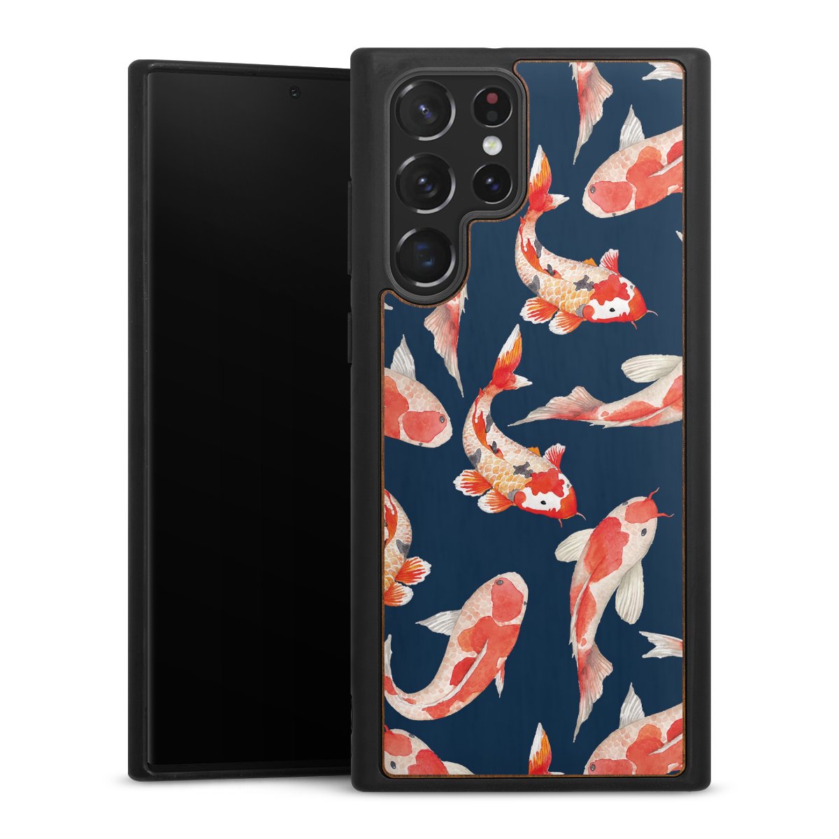 Koi auf blauem Hintergrund