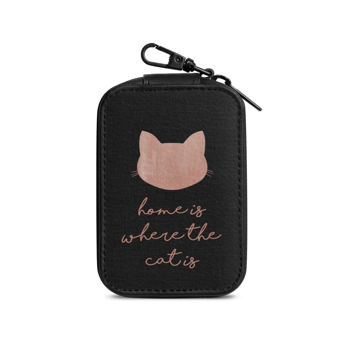 Home Is Where The Cat Is - Roze op zwart 