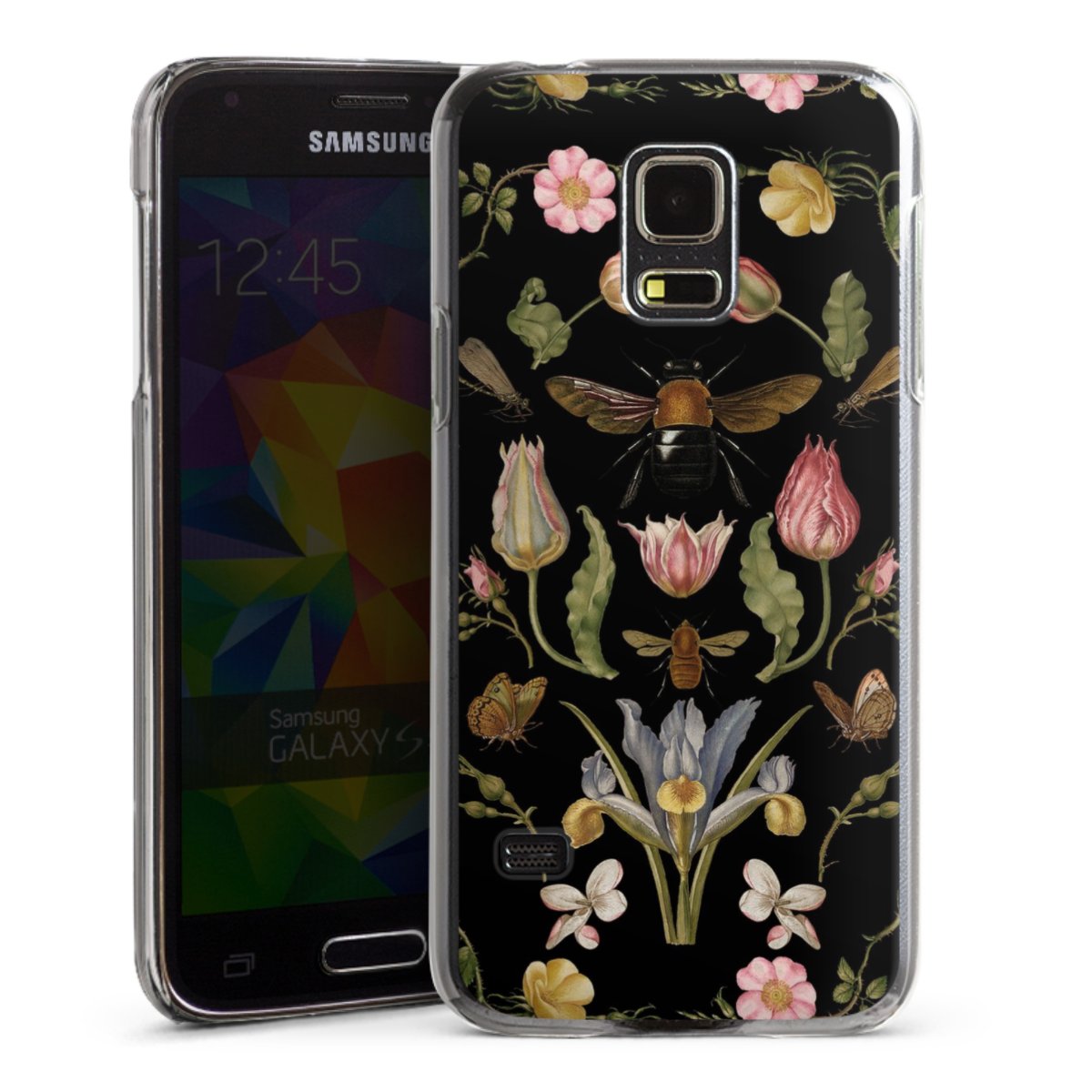 Wildblumen und Biene Schwarz