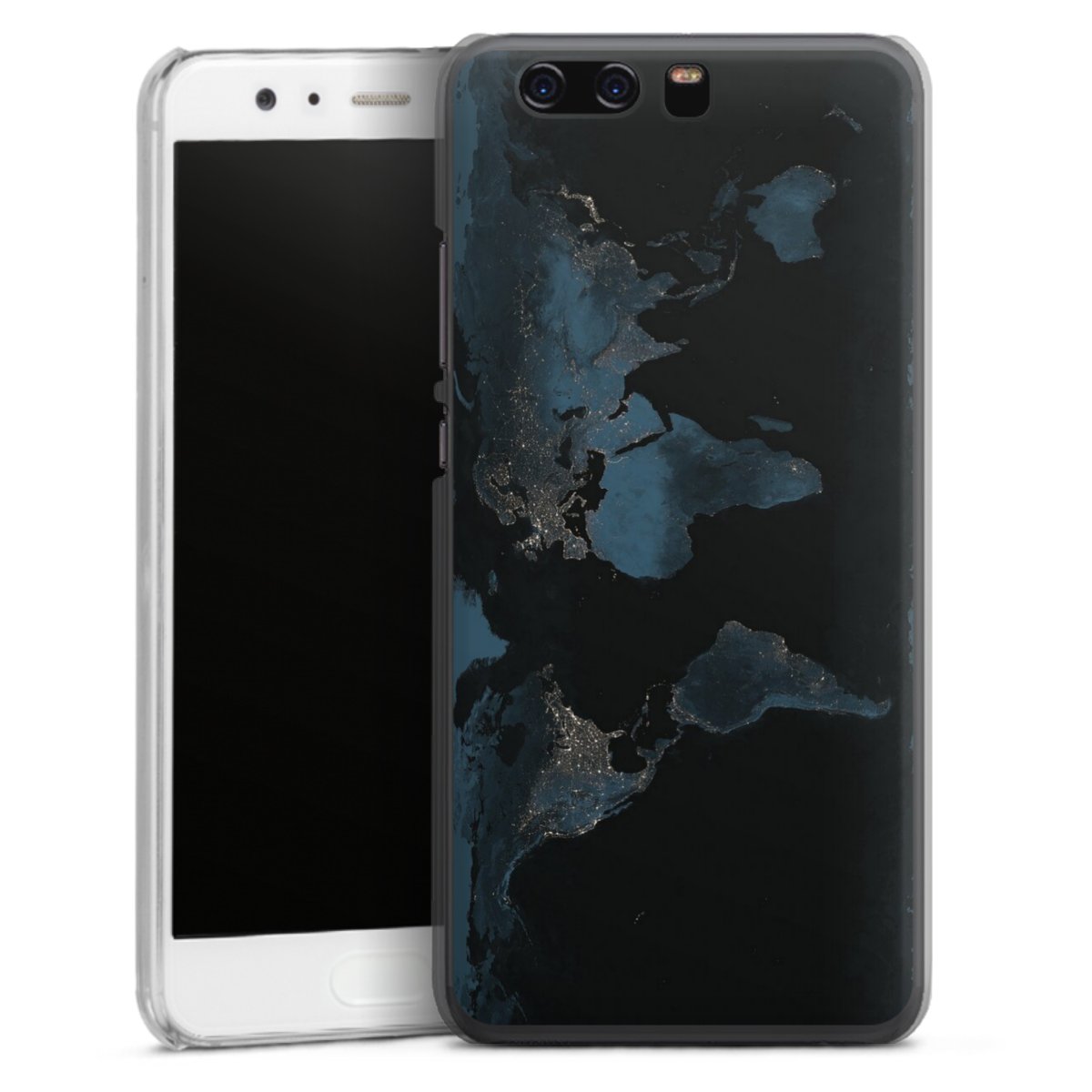Mappa del mondo con luce notturna