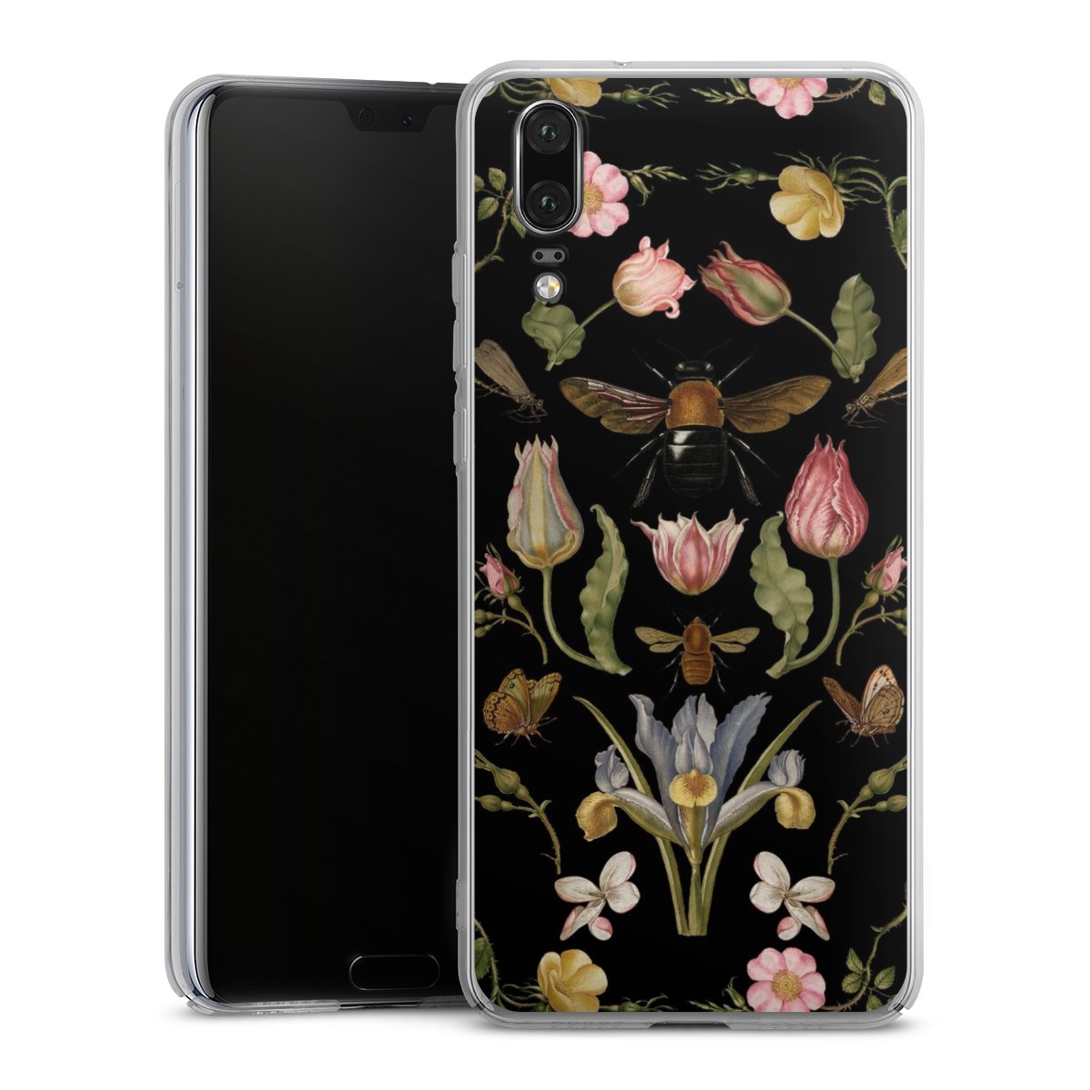 Wildblumen und Biene Schwarz