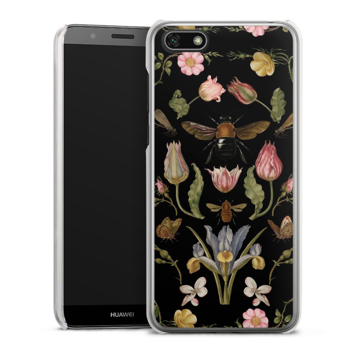 Fleurs Sauvages et Abeilles Fond Noir