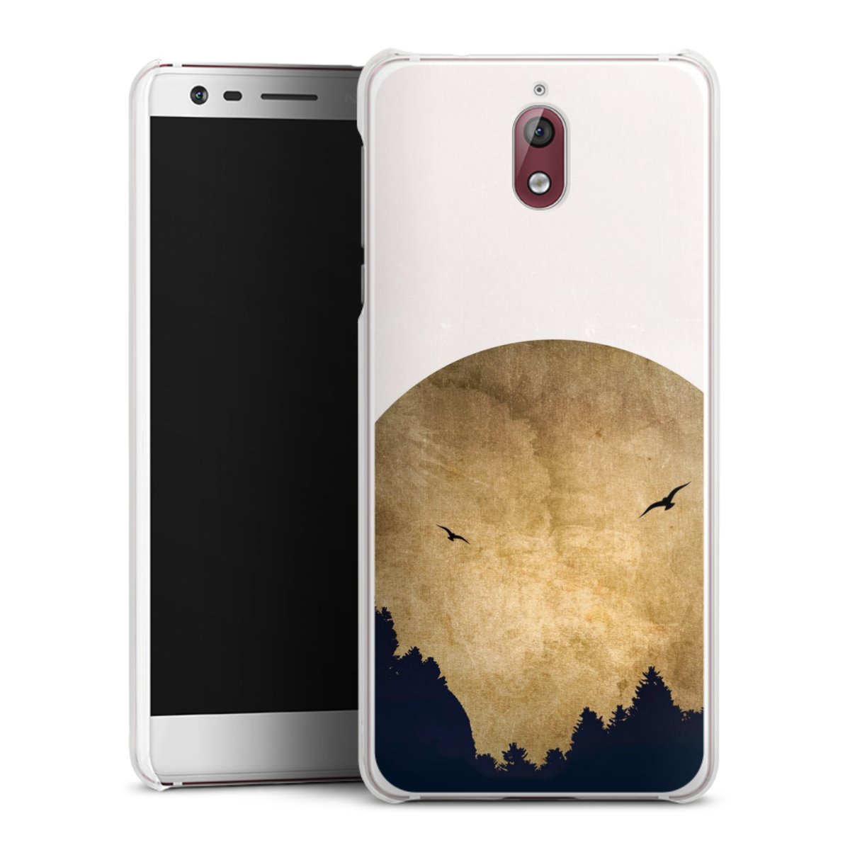 Deux oiseaux et la lune