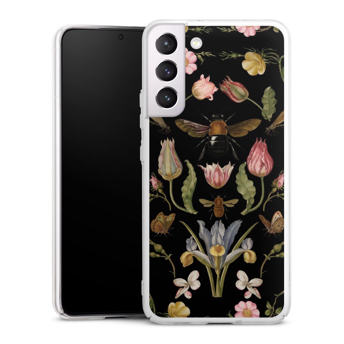 Wildblumen und Biene Schwarz