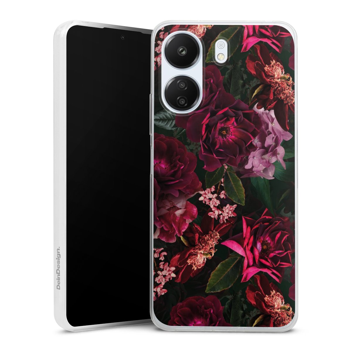 Donkerrode en roze bloemen