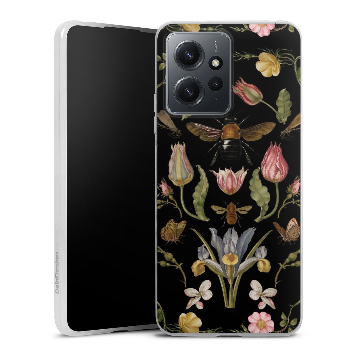 Fiori di campo e api nere