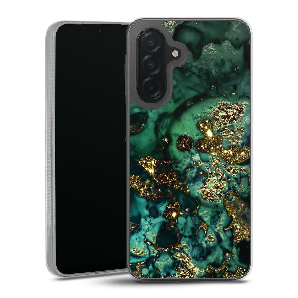 Aspetto marmorizzato ciano glitterato