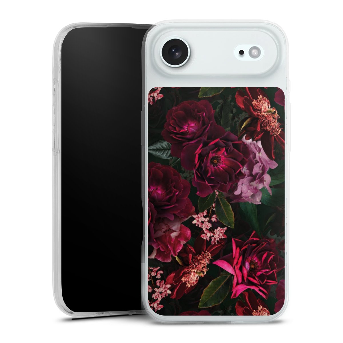 Dunkelrote und rosa Blüten