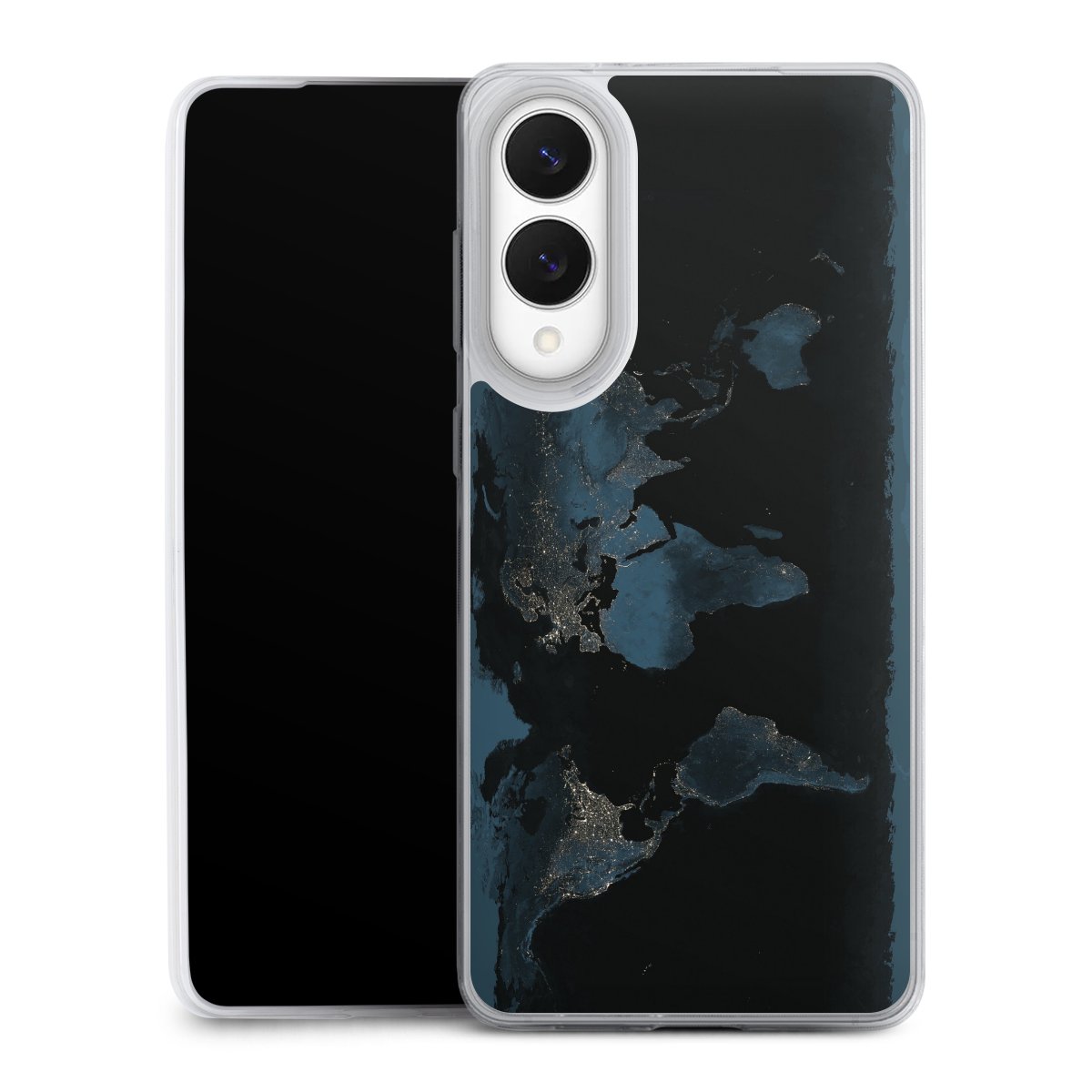 Mappa del mondo con luce notturna