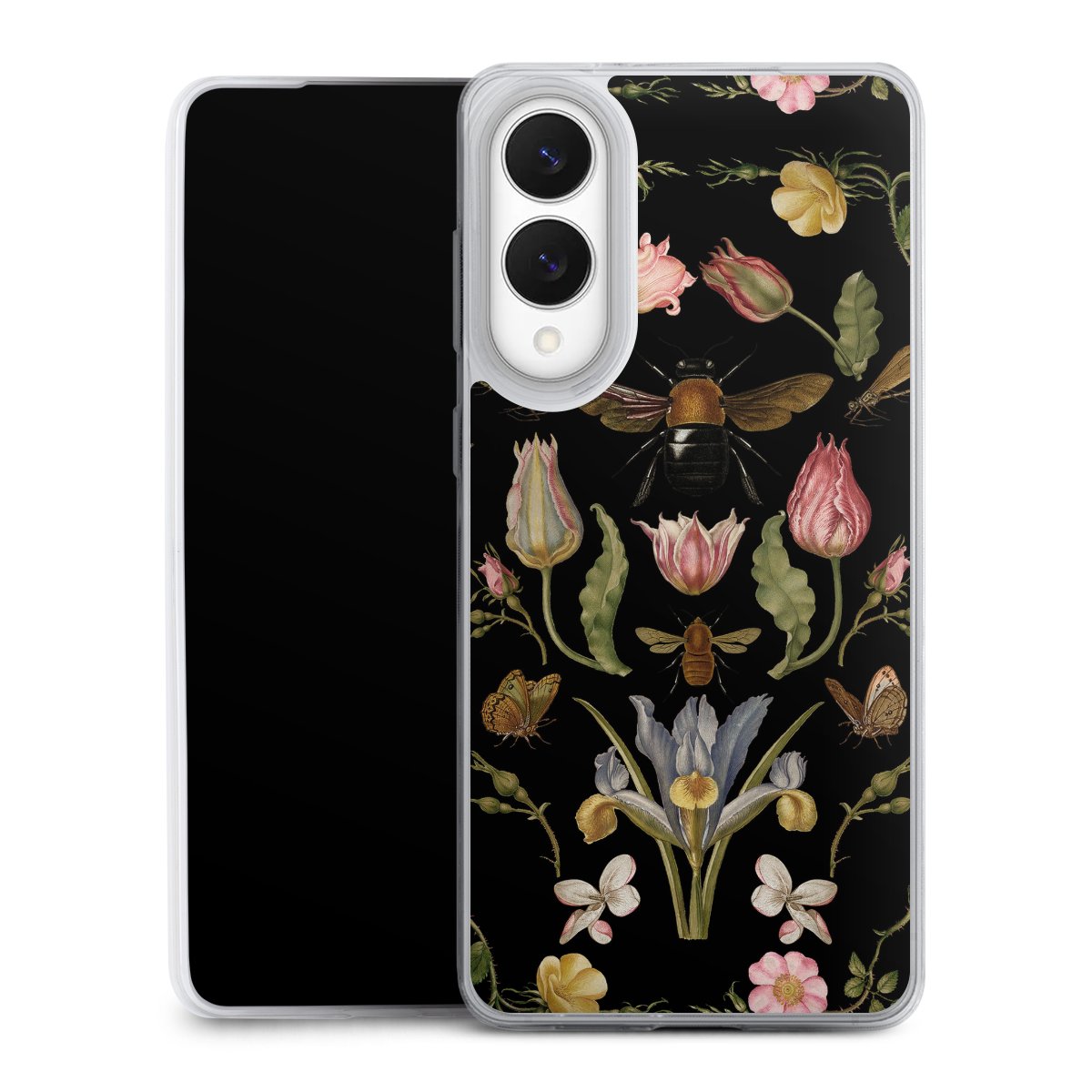 Fiori di campo e api nere