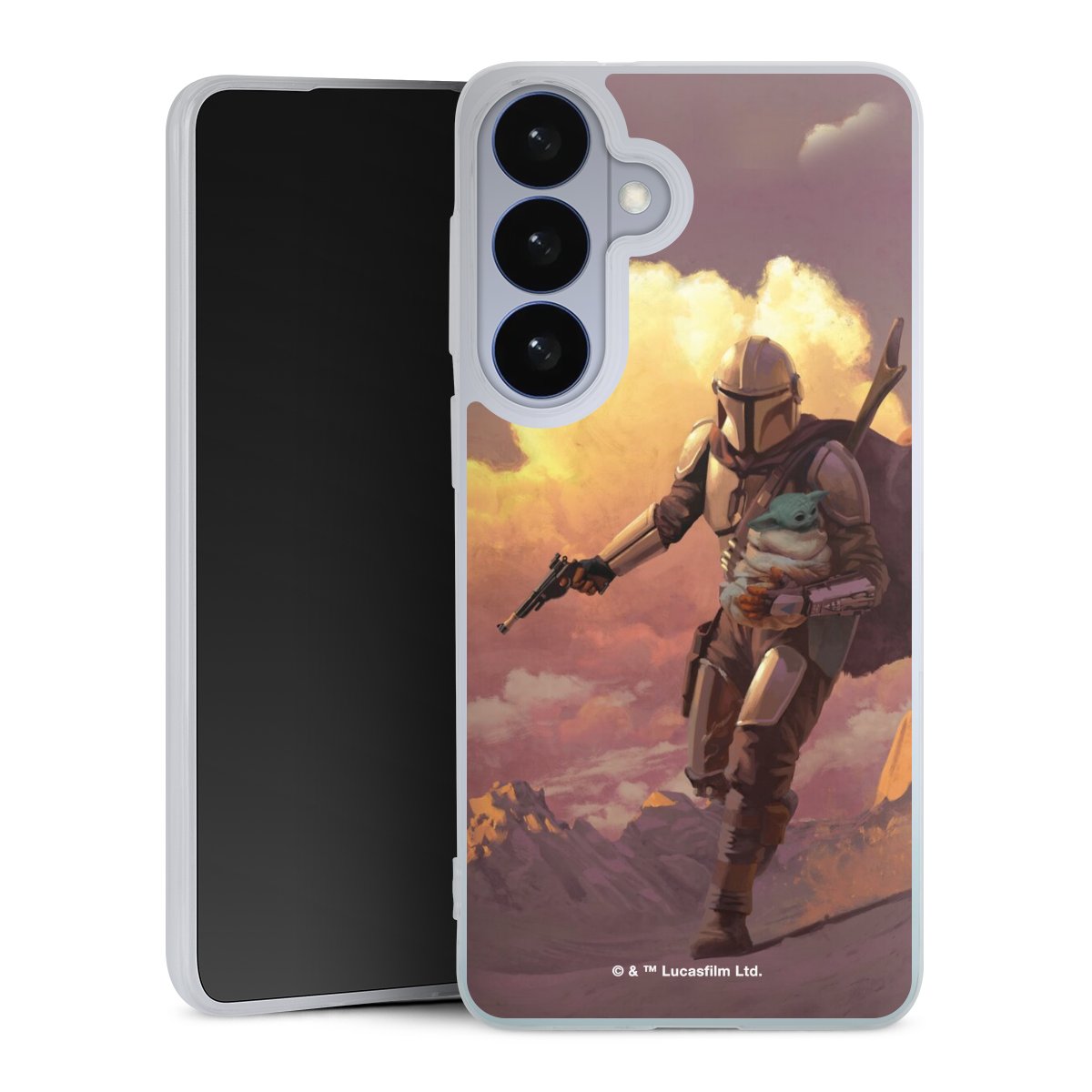 Der Mandalorianer und Grogu Sonnenguntergang Wolken