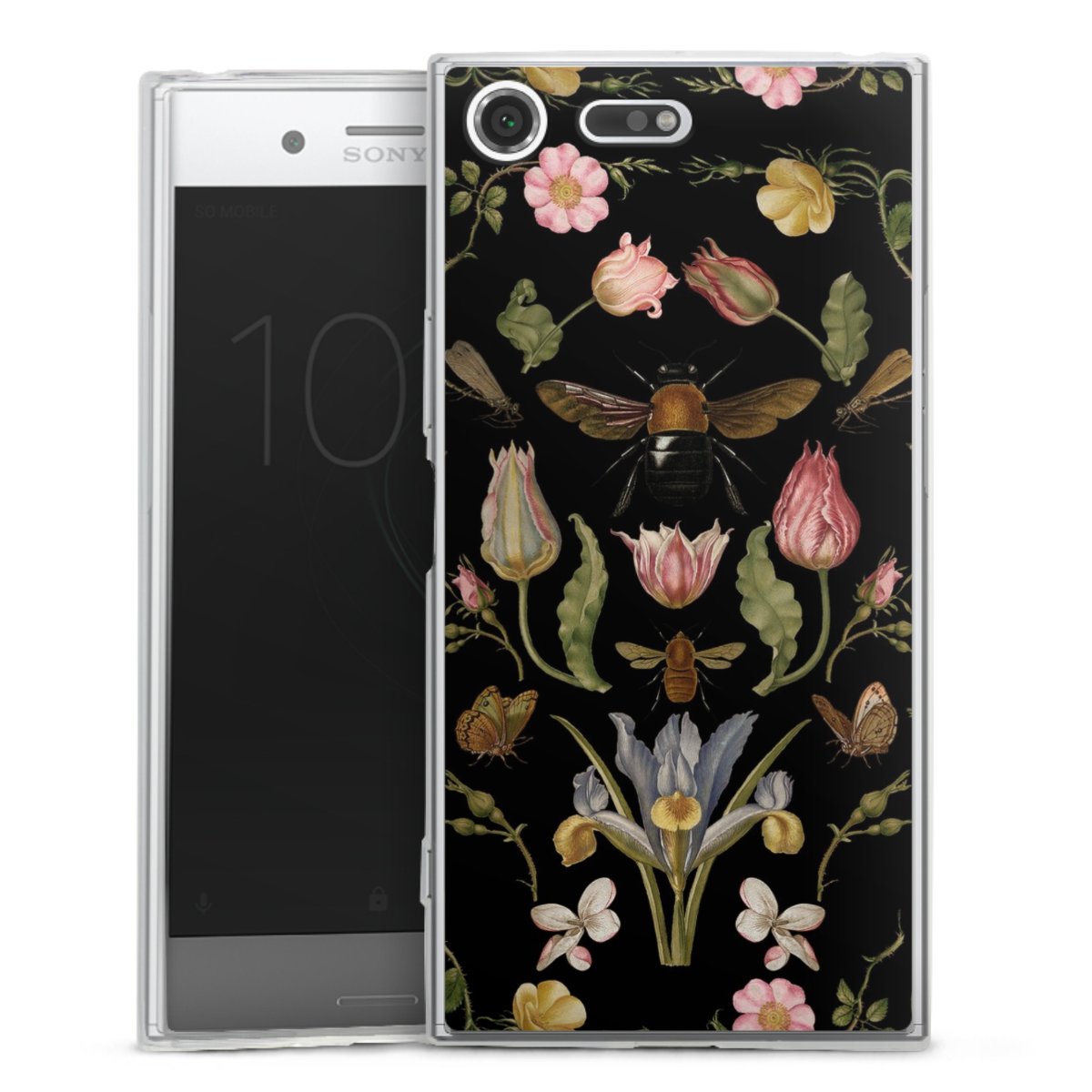 Wildblumen und Biene Schwarz