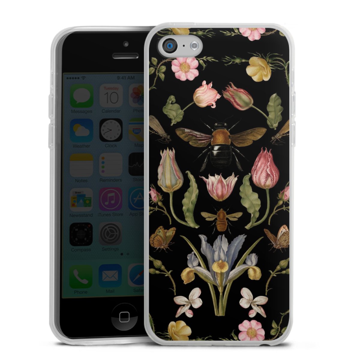 Veldbloemen en Bijen Zwart