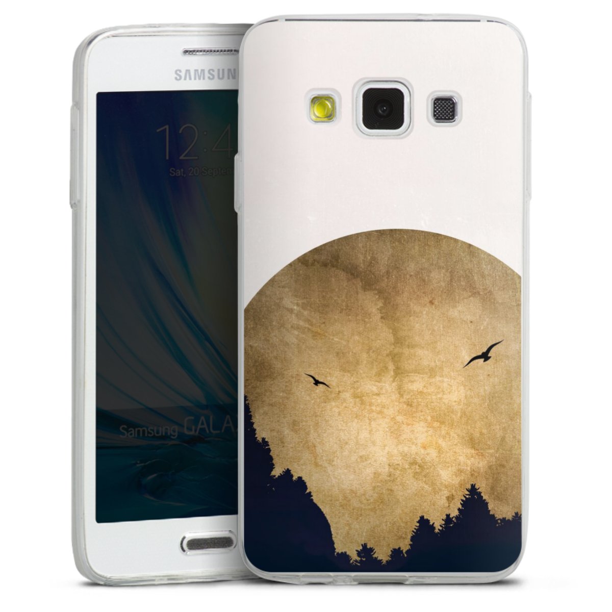 Deux oiseaux et la lune