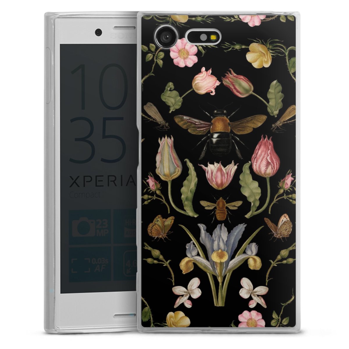 Wildblumen und Biene Schwarz