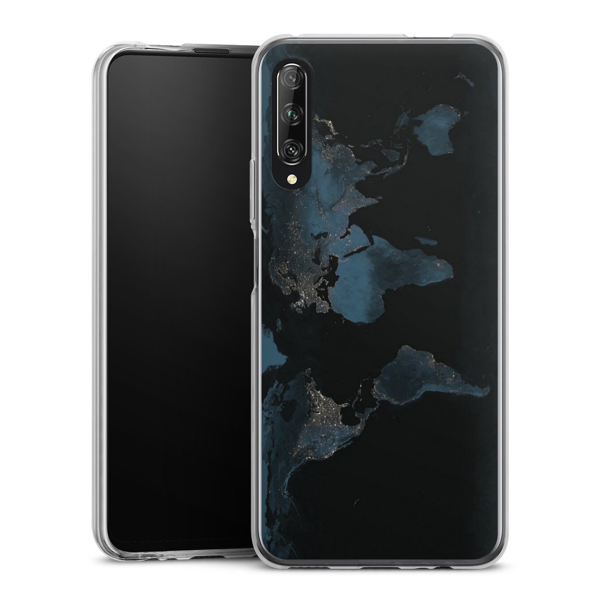 Mappa del mondo con luce notturna
