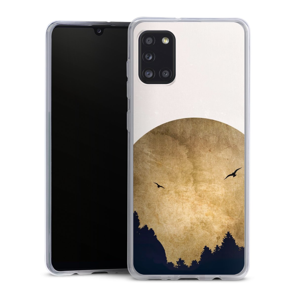 Deux oiseaux et la lune