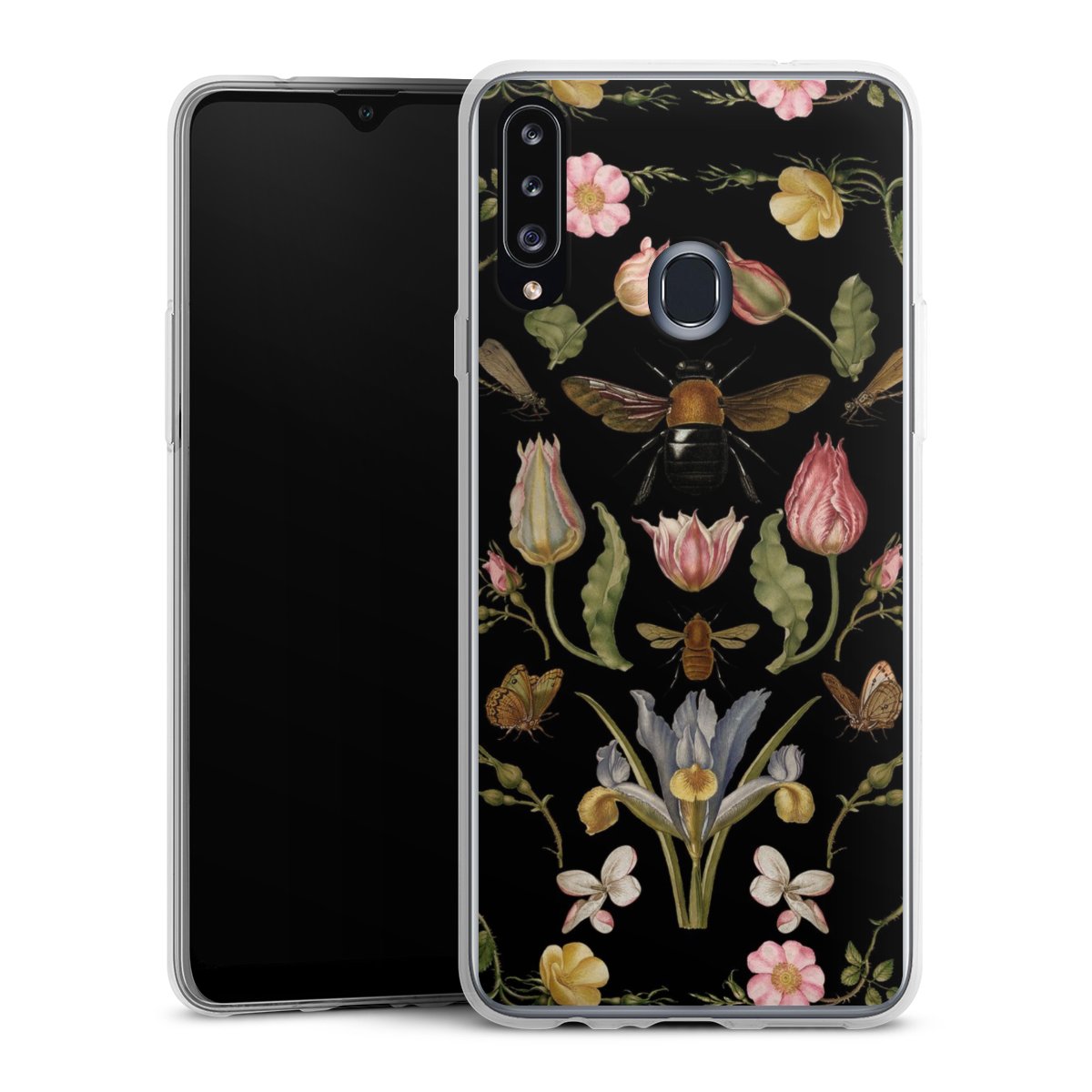 Wildblumen und Biene Schwarz