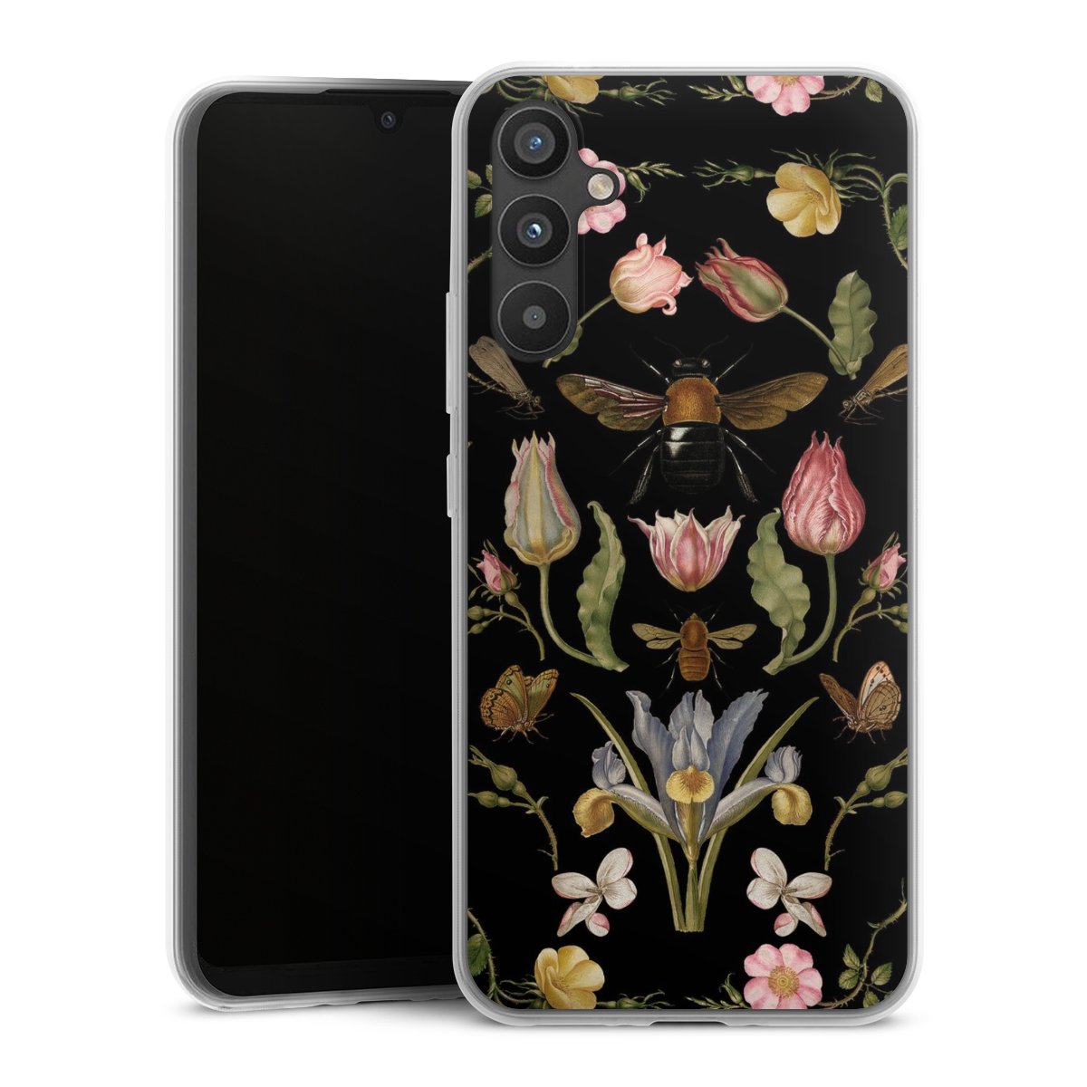 Wildblumen und Biene Schwarz