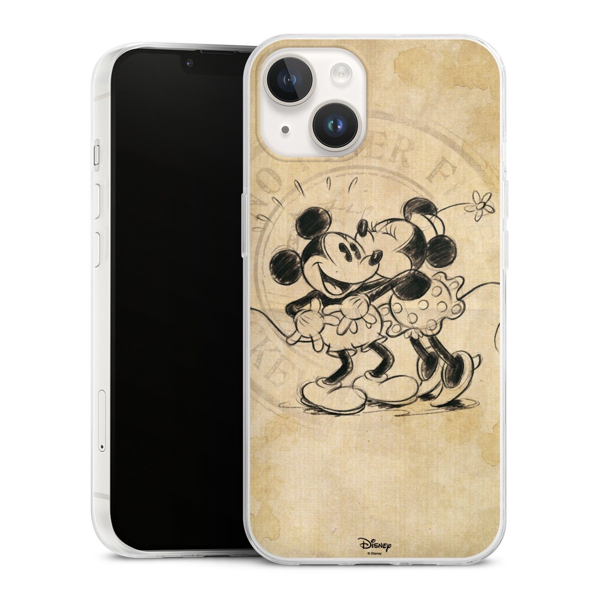 Apple Silikon Slim Case - Motiv: Minnie&Micky