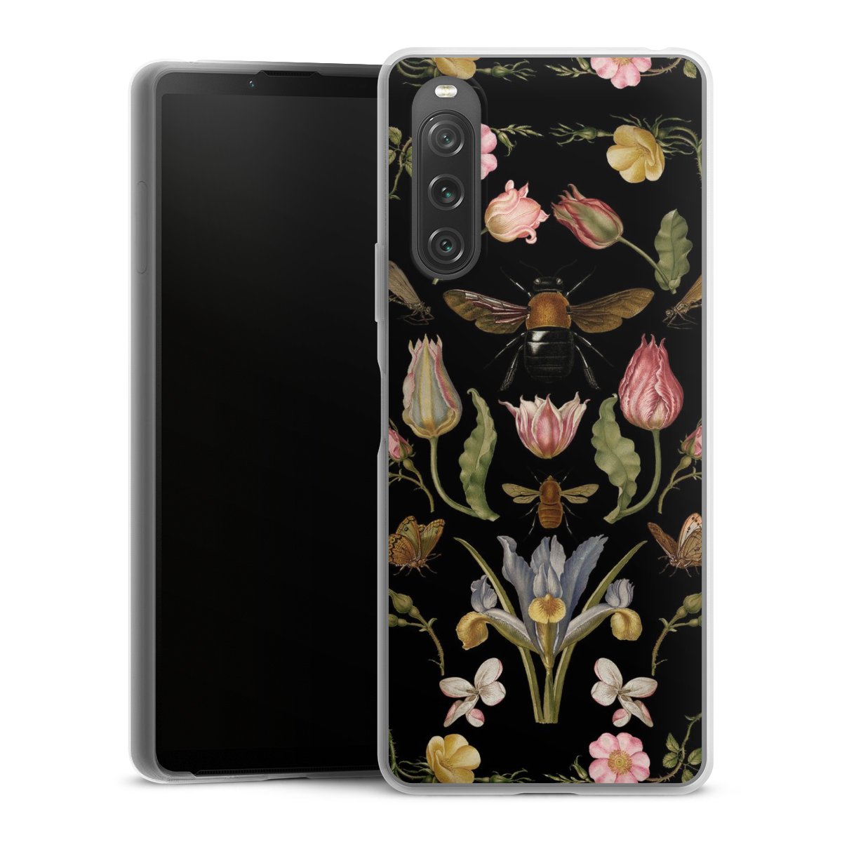 Fiori di campo e api nere