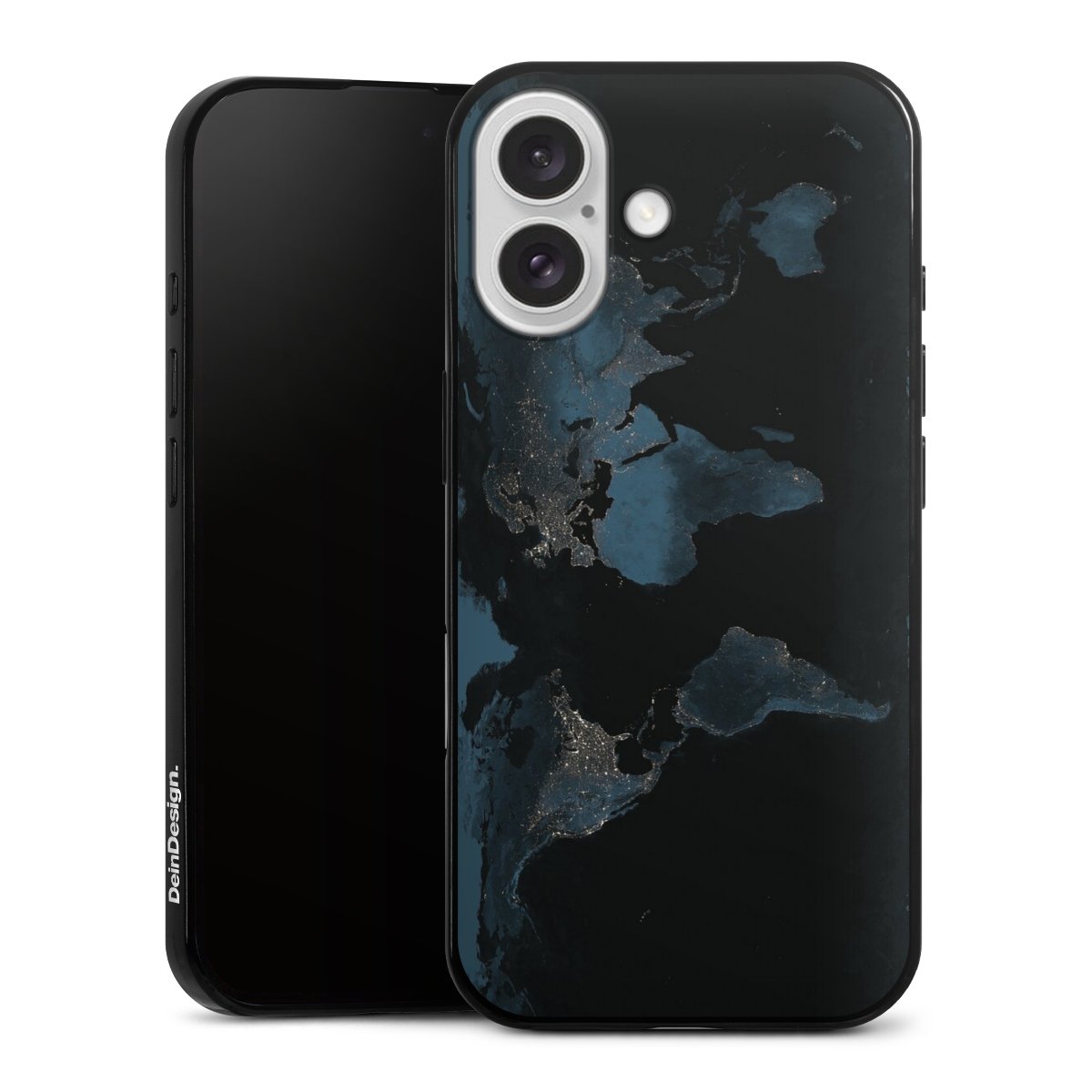 Mappa del mondo con luce notturna