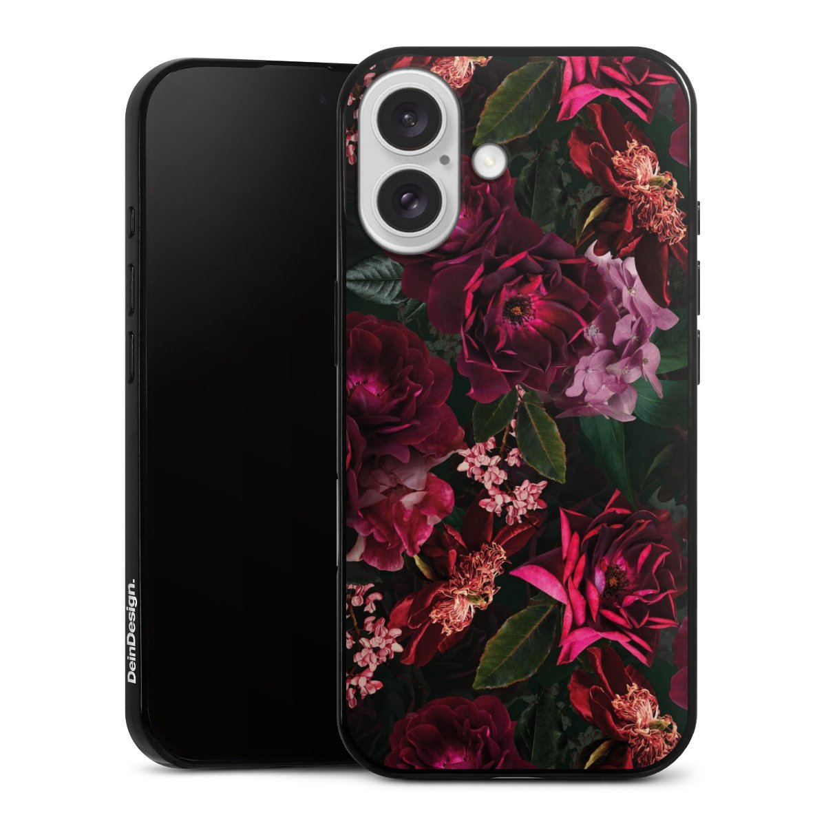 Fleurs rouge foncé et roses