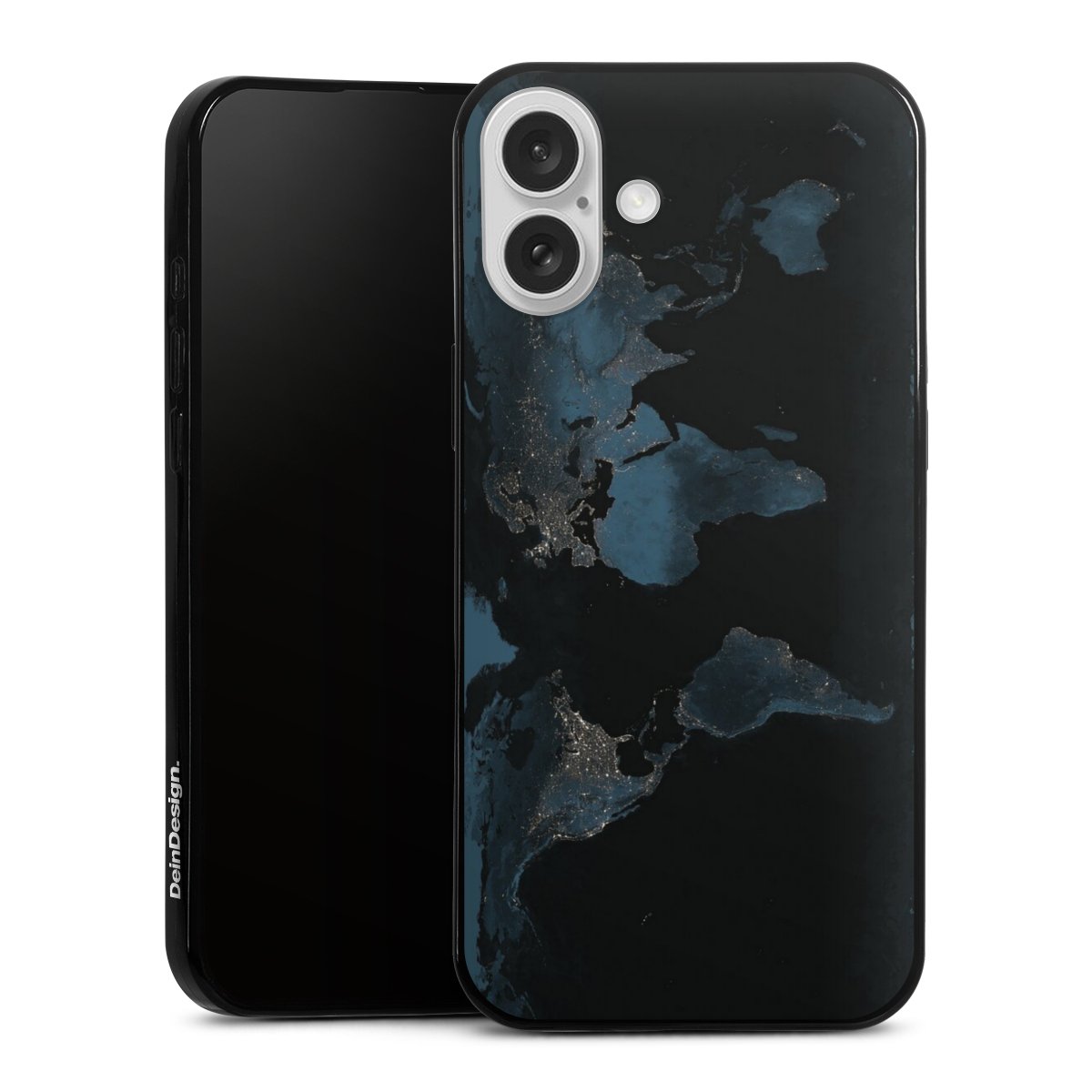 Mappa del mondo con luce notturna