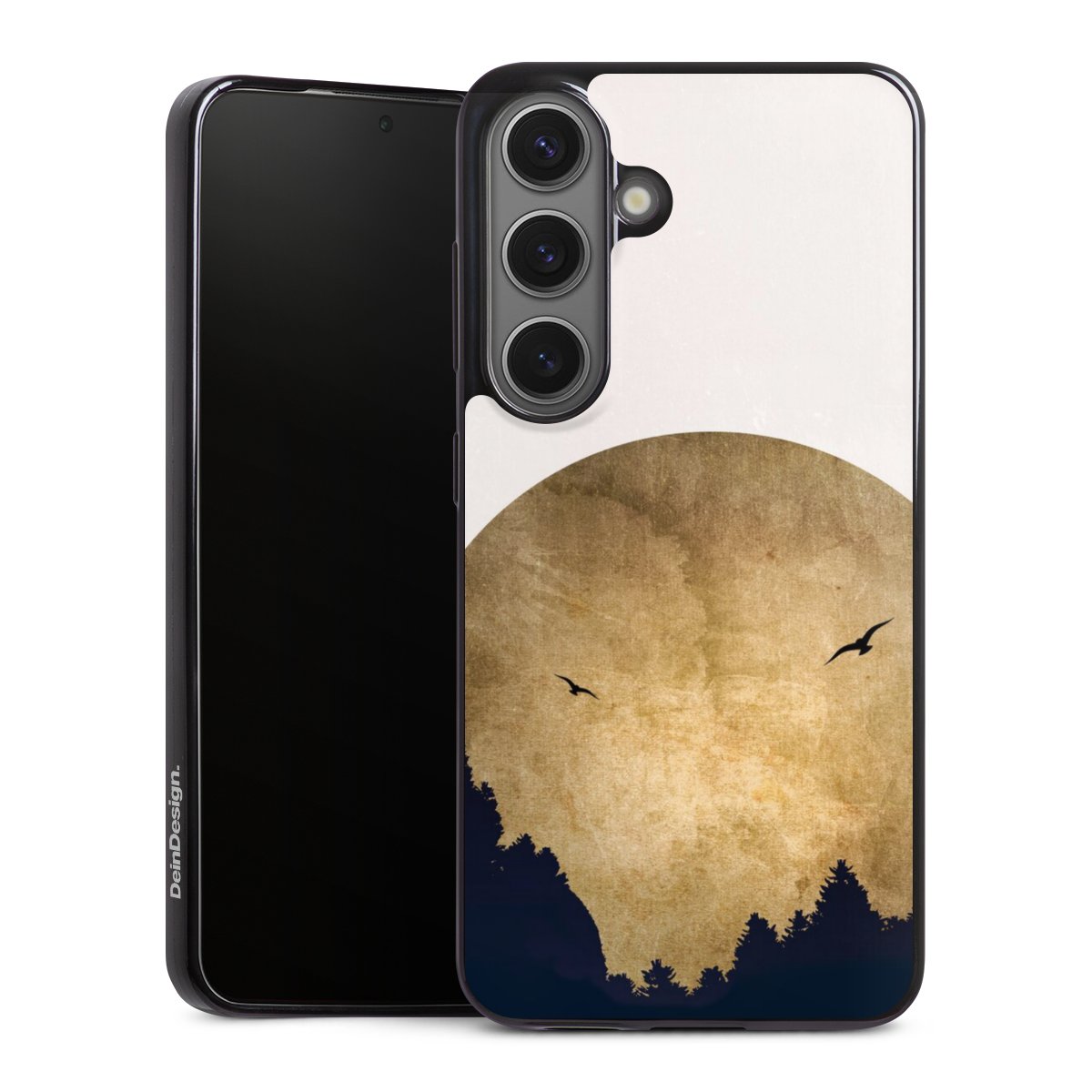Deux oiseaux et la lune