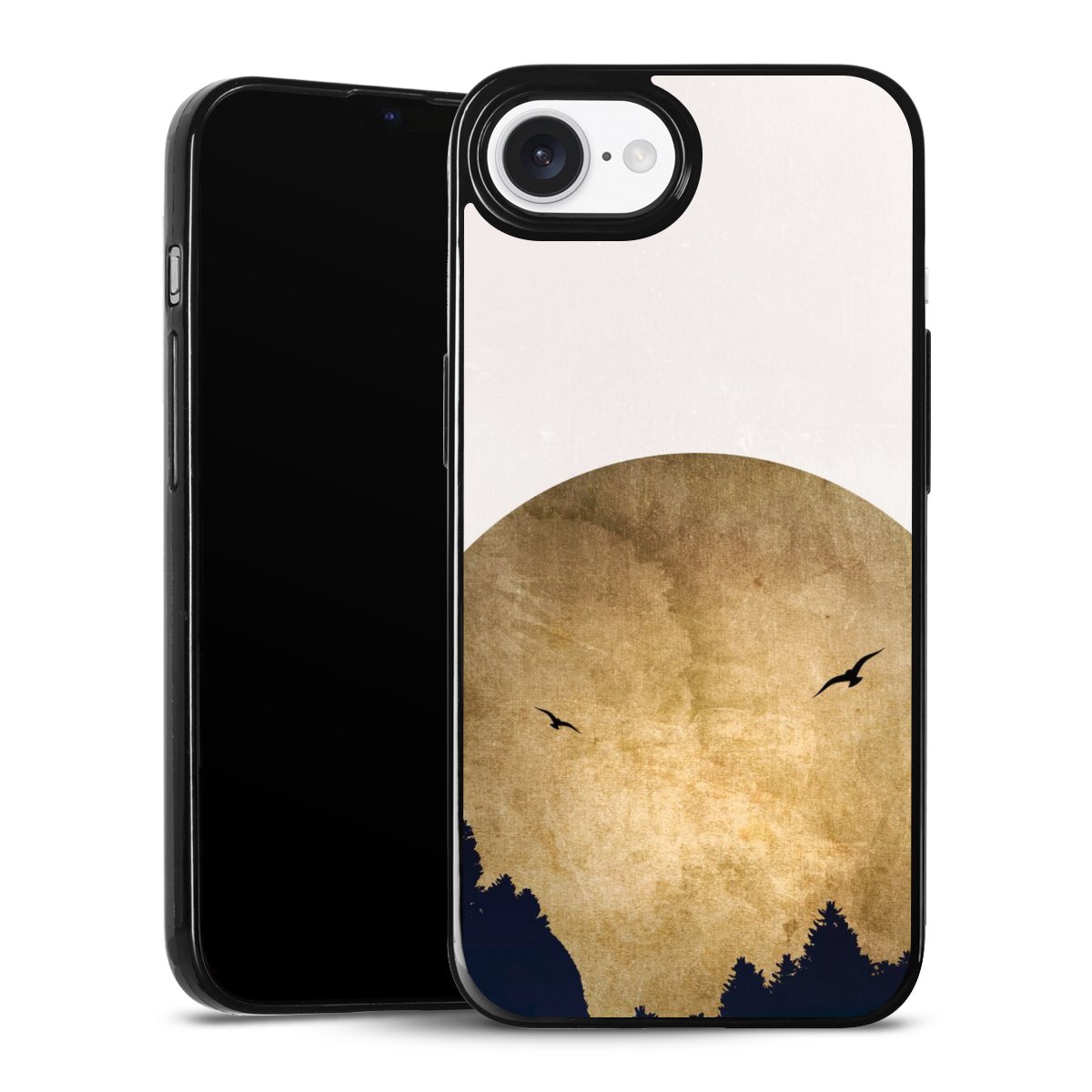 Deux oiseaux et la lune