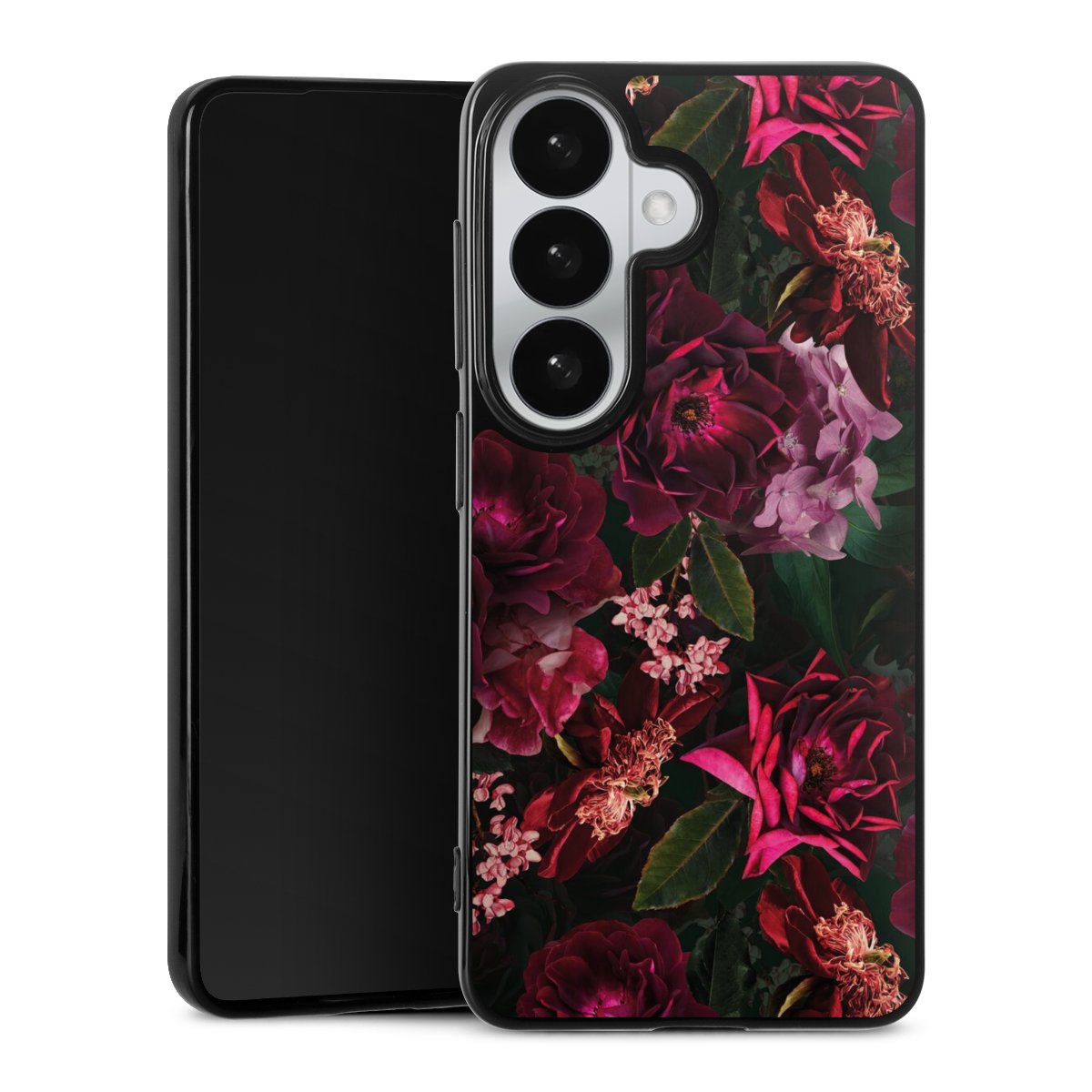 Dunkelrote und rosa Blüten