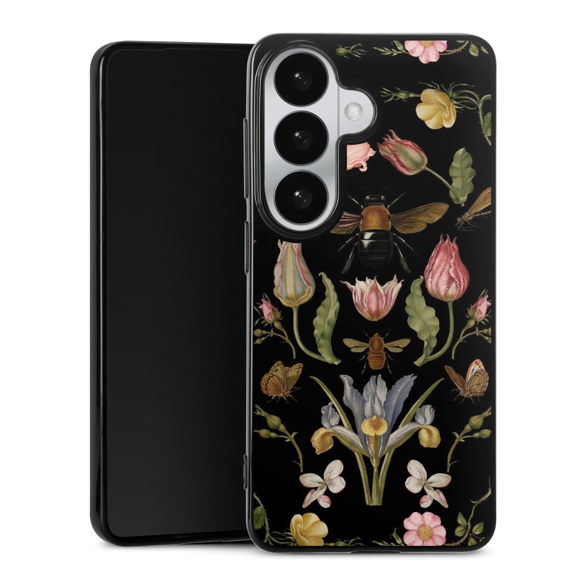 Wildblumen und Biene Schwarz