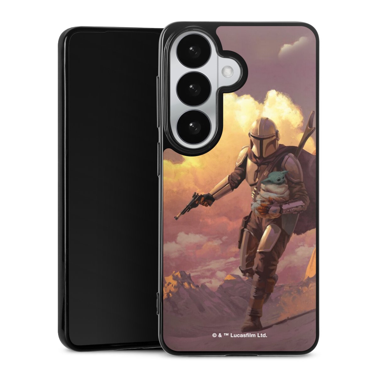 Der Mandalorianer und Grogu Sonnenguntergang Wolken