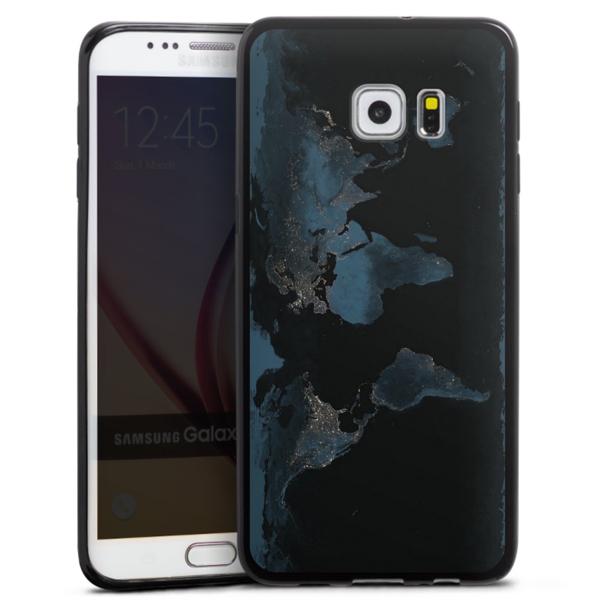 Mappa del mondo con luce notturna