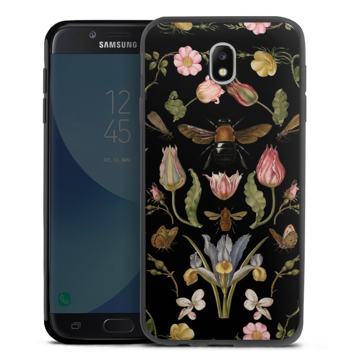 Wildblumen und Biene Schwarz