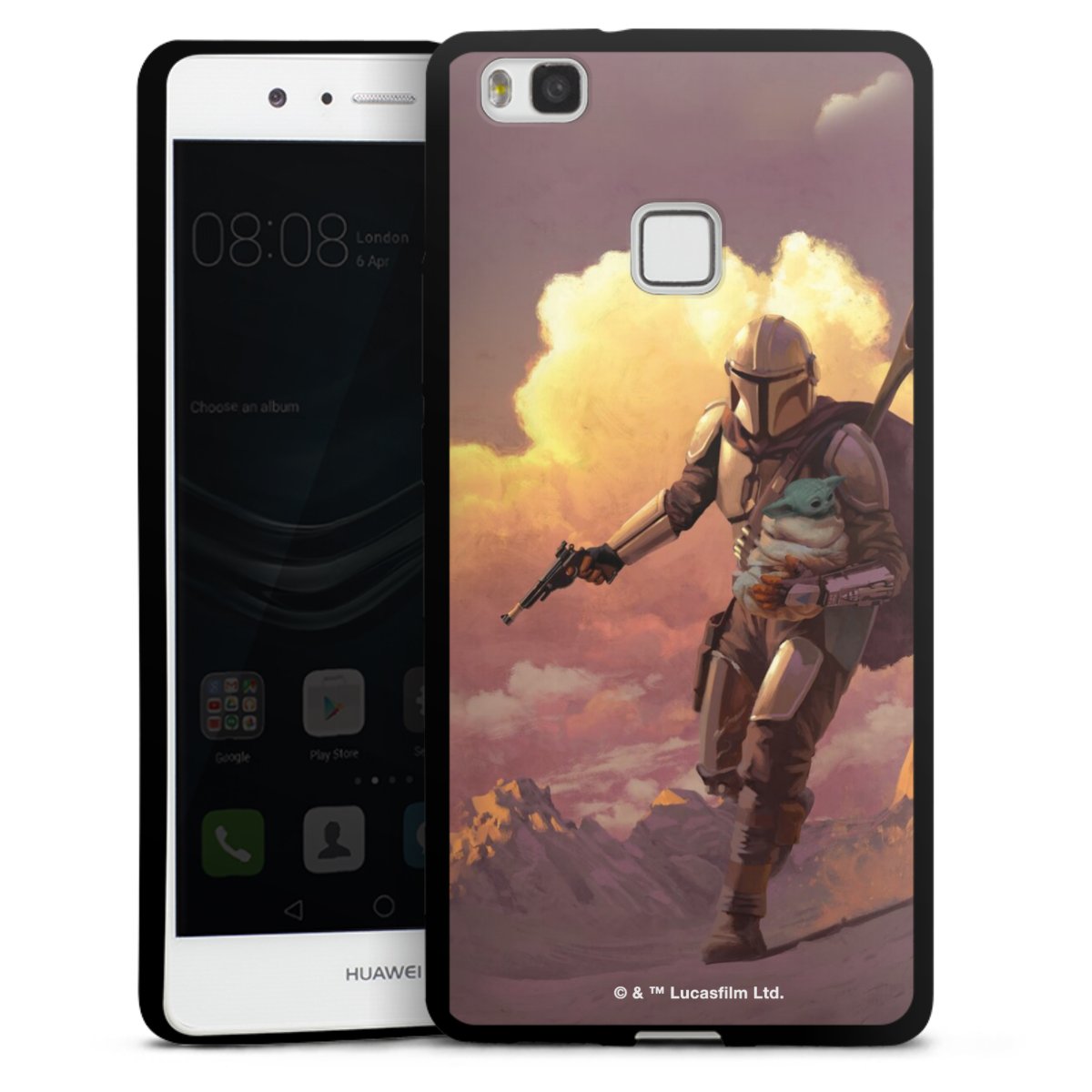 Der Mandalorianer und Grogu Sonnenguntergang Wolken