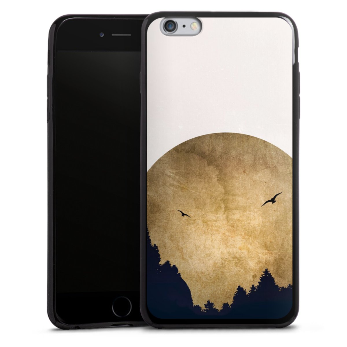 Deux oiseaux et la lune