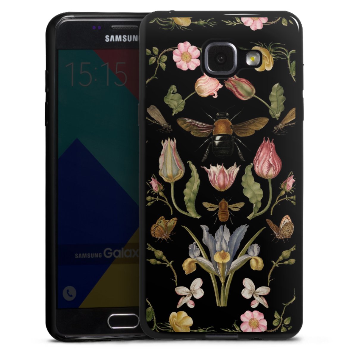 Fleurs Sauvages et Abeilles Fond Noir