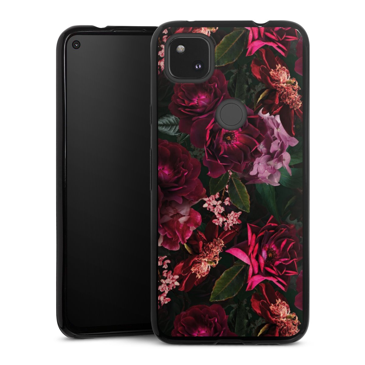 Dunkelrote und rosa Blüten