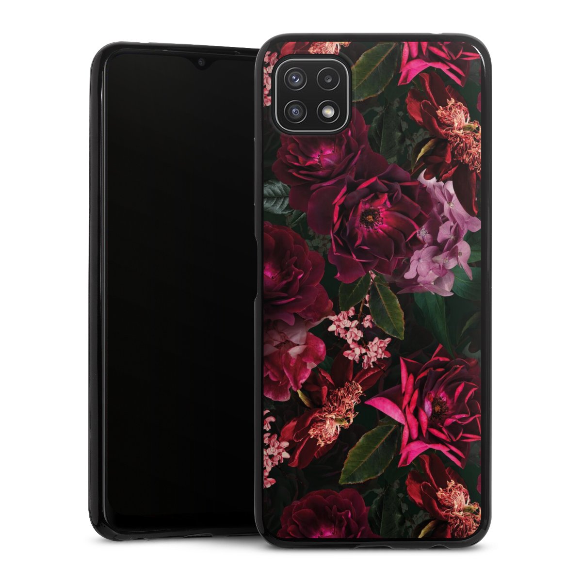 Donkerrode en roze bloemen