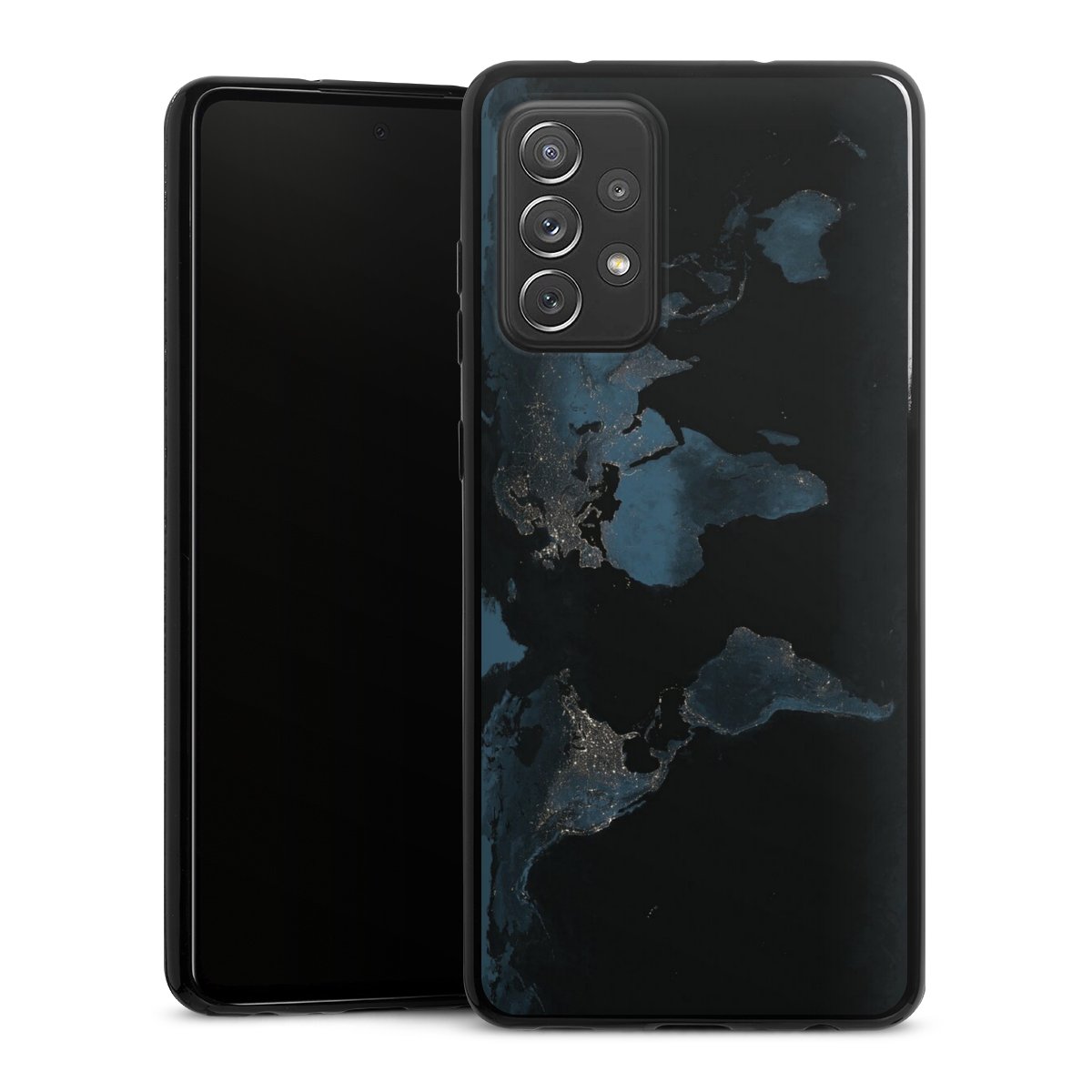 Mappa del mondo con luce notturna