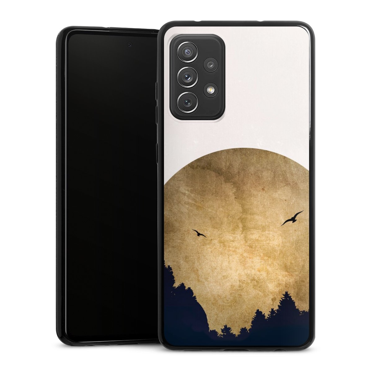 Deux oiseaux et la lune