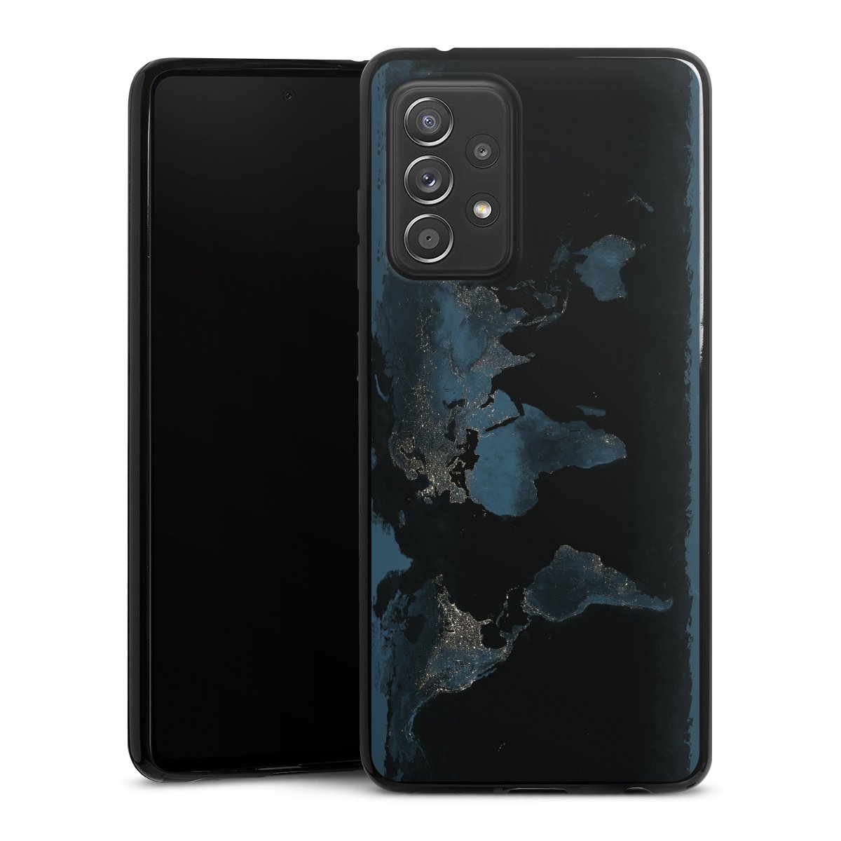 Mappa del mondo con luce notturna