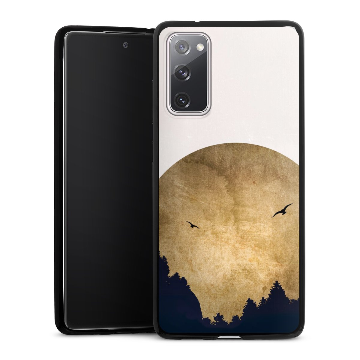 Deux oiseaux et la lune
