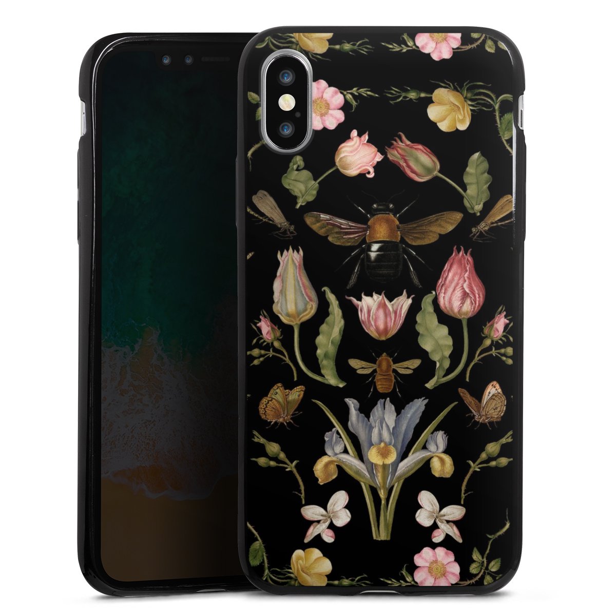 Veldbloemen en Bijen Zwart