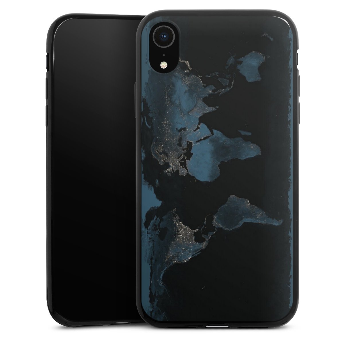 Mappa del mondo con luce notturna