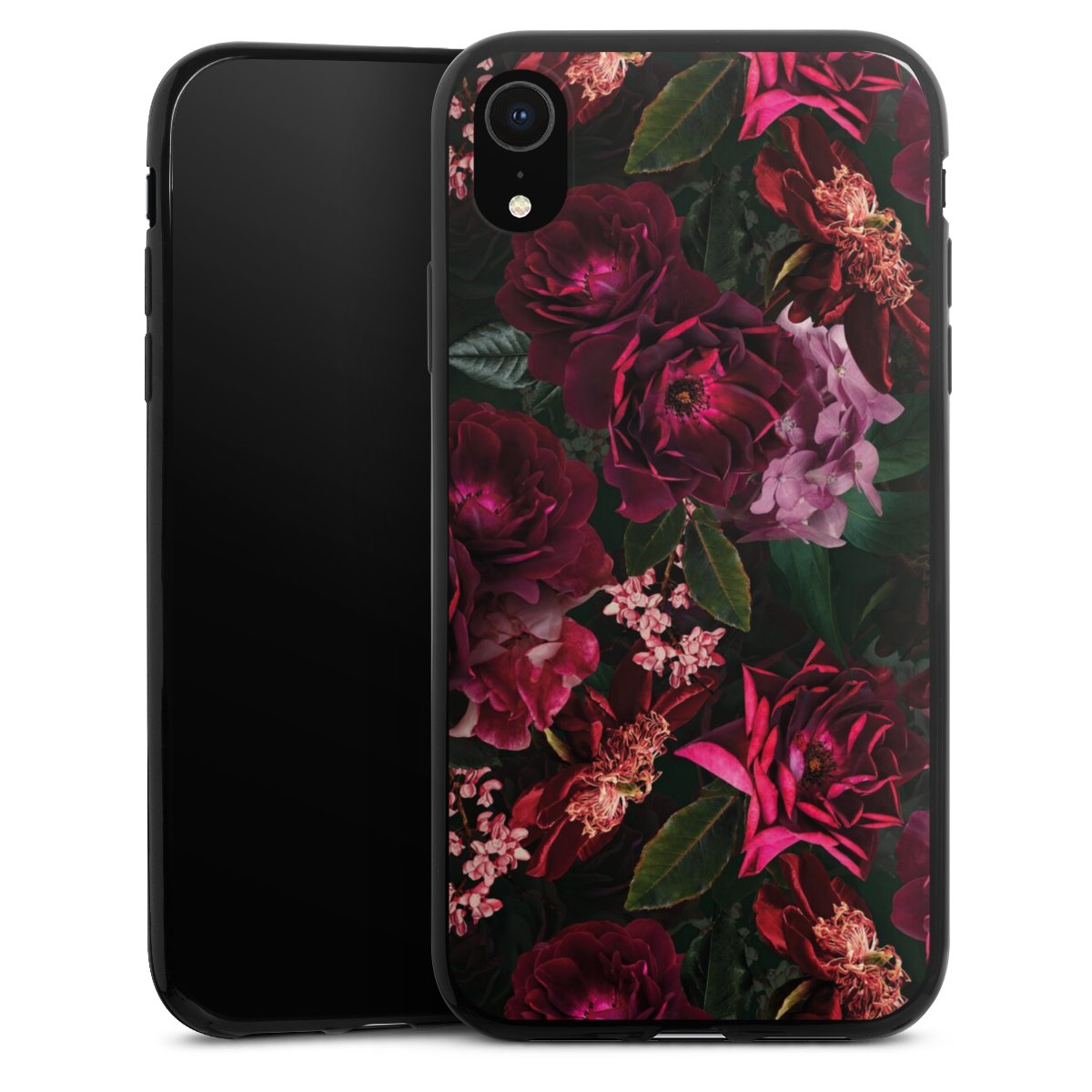 Dunkelrote und rosa Blüten