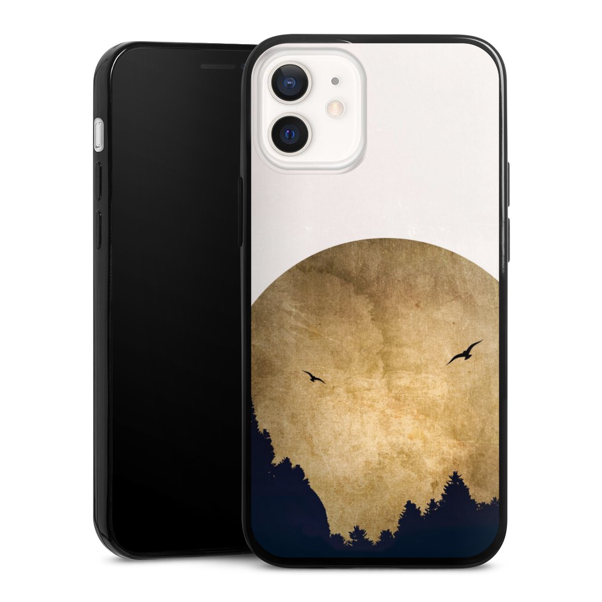 Deux oiseaux et la lune